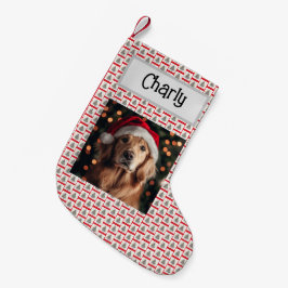 かわいい金のカスタマイズ財宝、名前は犬。 スモールクリスマスストッキング