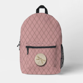 かわいい金のトンボ プリントバックパック