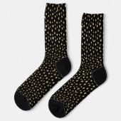 かわいい金の星と三日月のパターン ソックス (左)