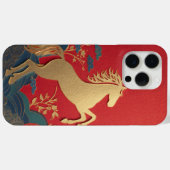 かわいい金の馬 和風 赤い象 おしゃれ Case-Mate iPhoneケース (裏面 (横))
