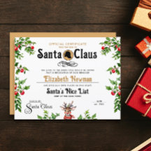 かわいい金ゴールドいけなサンタニース公認証明書