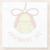 かわいい金ゴールドお洒落ホリデークリスマスカスタム ガラスコースター (裏面)