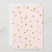 かわいい金ゴールドきらびやかな小さな星の赤ちゃんシャワー 招待状 (裏面)