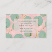 かわいい金ゴールドとミントツリーの形のピンクミニマルパターン 名刺 (裏面)