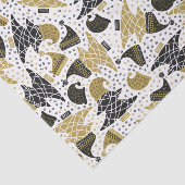 かわいい金ゴールドと黒いクリスマスツリー 薄葉紙 (詳細)