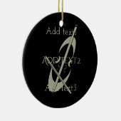 かわいい金ゴールドのチェロの音楽ファン セラミックオーナメント (右)