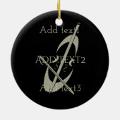 かわいい金ゴールドのチェロの音楽ファン セラミックオーナメント (裏面)