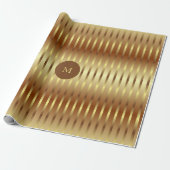 かわいい金ゴールドの背景と金ゴールドのストライプクリスマス ラッピングペーパー (アンロールド)