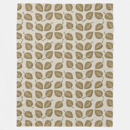 かわいい金ゴールドの葉のパターン毛布 フリースブランケット