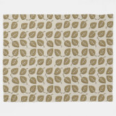 かわいい金ゴールドの葉のパターン毛布 フリースブランケット (正面(横))