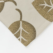 かわいい金ゴールドの葉のパターン毛布 フリースブランケット (角)