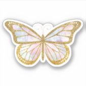 かわいい金ゴールドグリッターバタフライステッカー シール (正面)