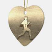 かわいい金ゴールドジョガー陸上競技マラソン セラミックオーナメント (左)