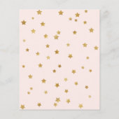 かわいい金ゴールドスターがベビーアドバイスカードを願う (裏面)
