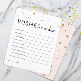 かわいい金ゴールドスターがベビーアドバイスカードを願う
