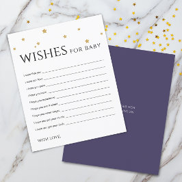 かわいい金ゴールドスターがベビーアドバイスカードを願う