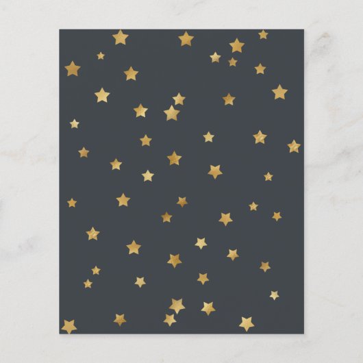 かわいい金ゴールドスターがベビーアドバイスカードを願う (裏面)