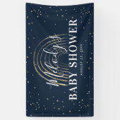 かわいい金ゴールドスター&レインボーベビーシャワー 横断幕 (縦)