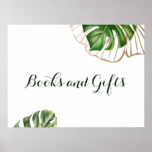 かわいい金ゴールドトロピカルパーム男女兼用ベビーシャワー ポスター (正面)