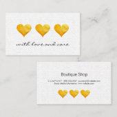 かわいい金ゴールドハートありがとう 名刺 (正面/裏面)