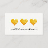 かわいい金ゴールドハートありがとう 名刺 (正面)