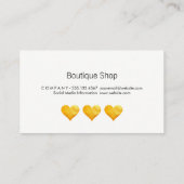 かわいい金ゴールドハートが友達を参照 紹介カード (裏面)