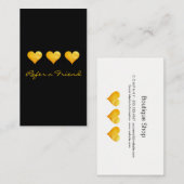 かわいい金ゴールドハートが友達を参照 紹介カード (正面/裏面)