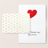 かわいい金ゴールドハートパターンミニマルモダンリスト 箔カード (ディスプレー)