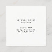 かわいい金ゴールドハートブラック美しいコンサルタント スクエア名刺 (裏面)