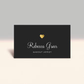 かわいい金ゴールドハートブラック美しいコンサルタント 名刺