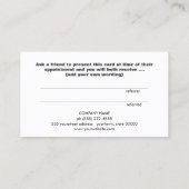 かわいい金ゴールドハートホワイトカスタマー紹介カード 紹介カード (裏面)