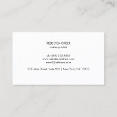 かわいい金ゴールドハートモダン美しいコンサルタントホワイト 名刺 (裏面)