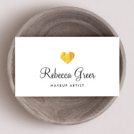 かわいい金ゴールドハートモダン美しいコンサルタントホワイト 名刺