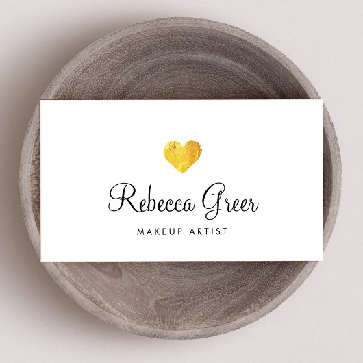 かわいい金ゴールドハートモダン美しいコンサルタントホワイト 名刺