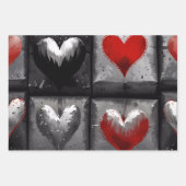 かわいい金ゴールドハートラッピング紙 ラッピングペーパーシート (正面3)