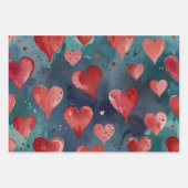 かわいい金ゴールドハートラッピング紙 ラッピングペーパーシート (正面2)