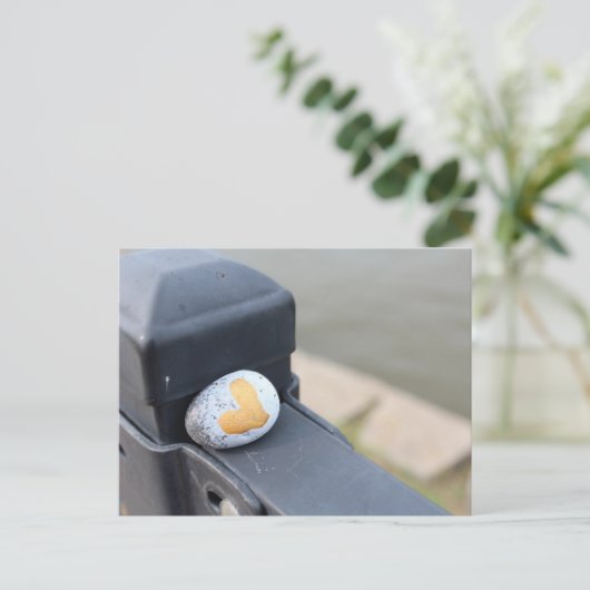 かわいい金ゴールドハートロック ポストカード (スタンド正面)