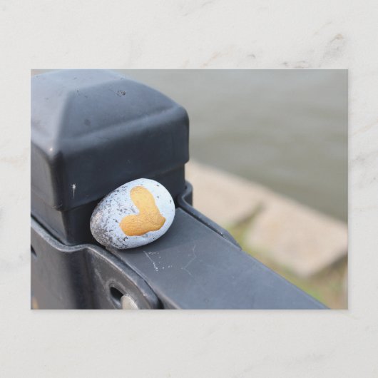 かわいい金ゴールドハートロック ポストカード (正面)