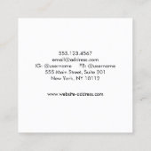 かわいい金ゴールドハート6パンチカスタマーロイヤリティスクエア ロイヤリティカード (裏面)