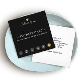 かわいい金ゴールドハート6パンチカスタマーロイヤリティスクエア ロイヤリティカード