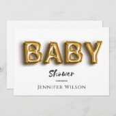 かわいい金ゴールドバブルバルーンおもしろい赤ちゃんシャワー セーブザデート (正面/裏面)