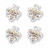 かわいい金ゴールドビー(昆虫)マルハナバチ シール (正面)