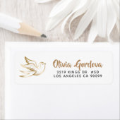 かわいい金ゴールドピースバードモダンタイポグラフィテンプレート ラベル (インサイチュ)