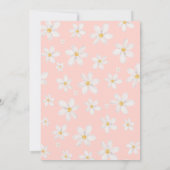 かわいい金ゴールドフラワーデイジー水色ベビーシャワー 招待状 (裏面)