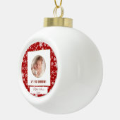 かわいい金ゴールドフレーム私の初めてのクリスマスベビー写真セラ セラミックボールオーナメント (右)