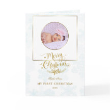 かわいい金ゴールドフレーム私の初めてのクリスマスベビー写真