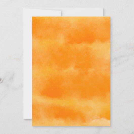 かわいい金ゴールドフローラカボチャ水カラーベビーシャワー 招待状 (裏面)