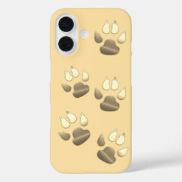 かわいい金ゴールドペット犬の足 iPhone 16ケース