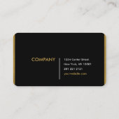 かわいい金ゴールドホイル及び黒いネームプレートの名刺 名刺 (裏面)