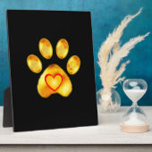 かわいい金ゴールドポーオンブラック フォトプラーク (側面)